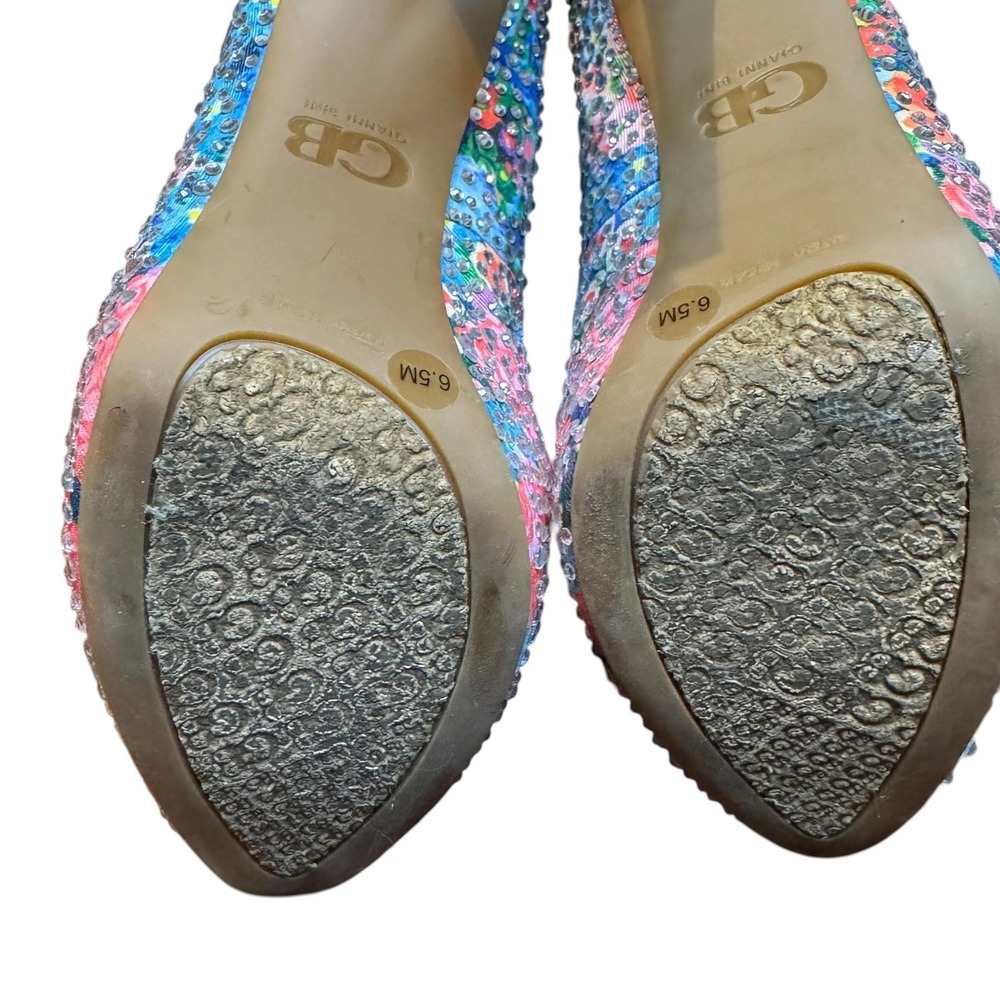 Gianni Bini Shoes Womens Size 6.5 Floral Rhinestone Pumps Stiletto Heels - Picture 12 of 12
